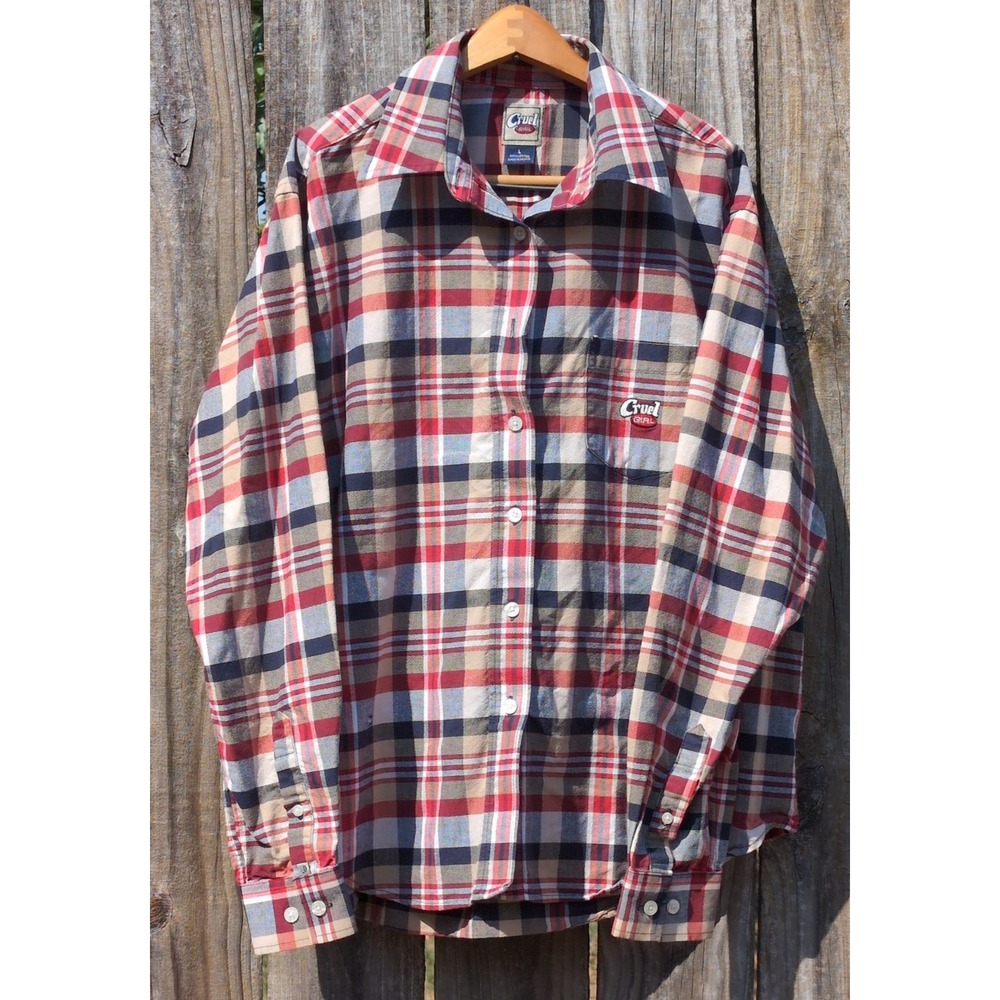 Cruel Girl Womens Western Rodeo Plaid Long Sleeve Button Down Shirt large